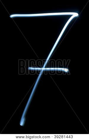Nummer zeven cijfer van Neon licht