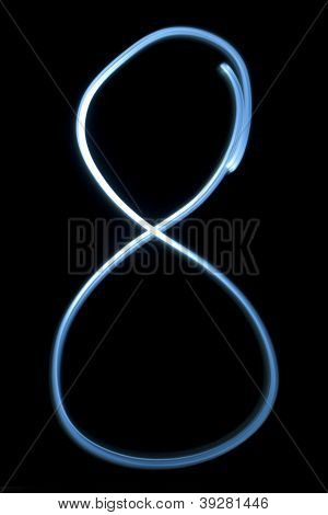 Nummer acht cijfer van Neon licht