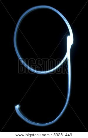 Nummer van negen cijfers van Neon licht