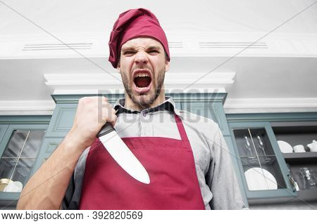 Sharp Knife Professional Tool. Chef Choose Professional Tools. Kitchen Utensils And Tools. Chef Hold