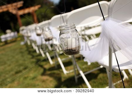 Detalhe de um corredor de casamento