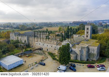 Romanesque Monastery Of Santa Maria De Vilabertran Alt Emporda Girona Province Spain