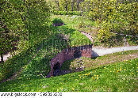 View Of The Historical Fortifications On The Gradowa Mountain On A Sunny Day. Gdansk, Poland.