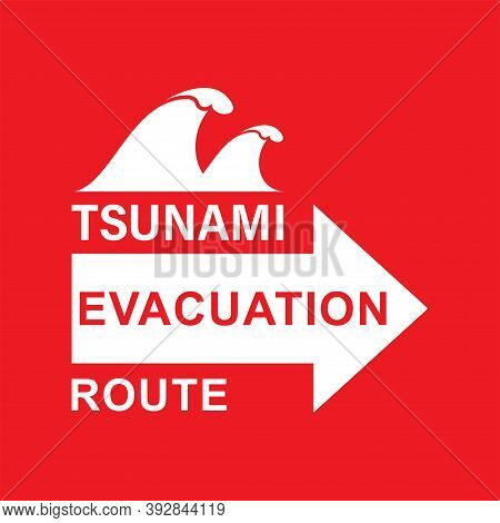 Illustration Of Vector Graphic Of Signs For Evacuation Routes. World Tsunami Awareness Day, 5 Novemb
