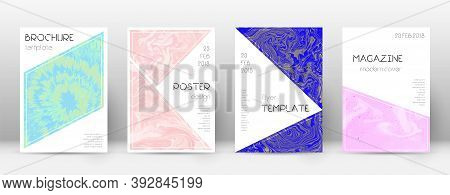 Abstract Cover. Wondrous Design Template. Suminagashi Marble Triangle Poster. Wondrous Trendy Abstra