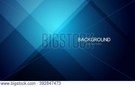 Blue abstract background with transparent geometric shapes. Vector illustration.