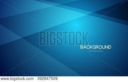 Blue abstract background with transparent geometric shapes. Vector illustration.