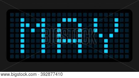 May. The Name Of The Month On The Cells Of The Electronic Tableau. Vector Illustration.
