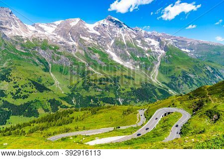 Grossglockner High Alpine Road, German: Grossglockner-hochalpenstrasse. High Mountain Pass Road In A