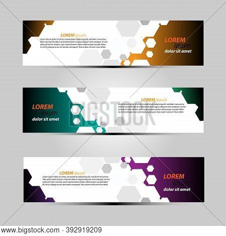 Banner Background Design Vector With Attractive And Simple Themes With Three Designs