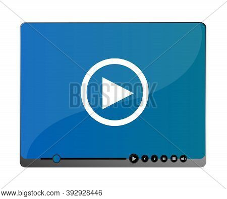 Media Video Player Interface. Play Web Media Player Icon. Media Video Player Isolated On White.