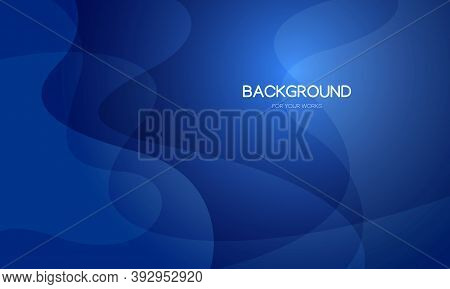Blue Abstract Background With Curve Lines. Vector Illustration.