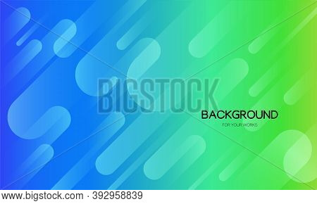Abstract Background Vector Illustration. Gradient Blue, Green With Geometric Shapes Composition.