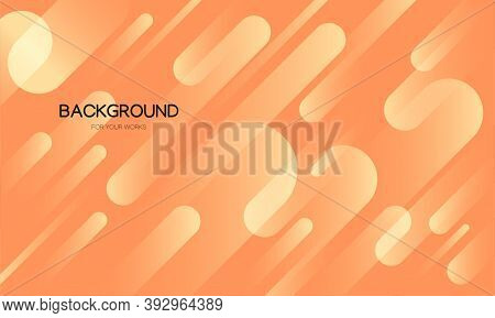 Orange Abstract Background With White Geometric Shapes Composition.