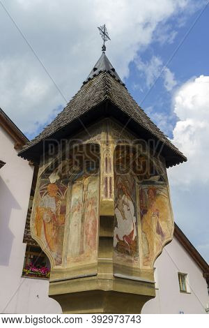Historic Church In Monguelfo, Pusteria Valley, Bolzano, Trentino Alto Adige, Italy