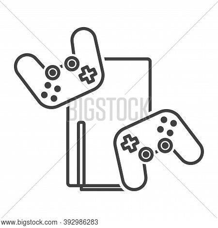 Game Console Icon With Joysticks. Latest Generation Trend, Simple Minimalistic Image. Stylish Design