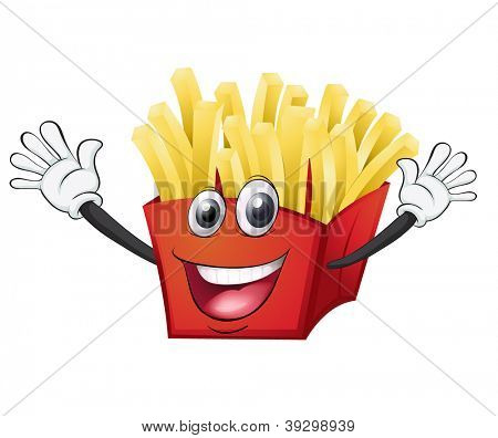 illustrazione di un patatine fritte su sfondo bianco