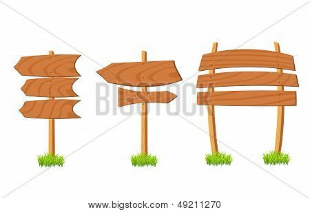 Set Of Abstract Wooden Sign
