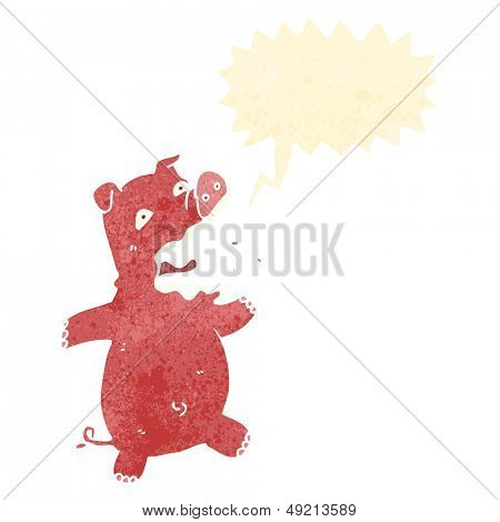 retro cartoon squealing pig