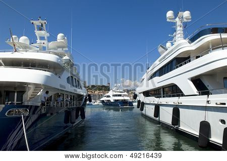 Luxurious Yachts In The Harbor Of Cannes