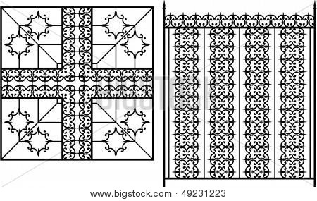 Cancello in ferro battuto, porta, recinzione, finestra, Grill, ringhiera design