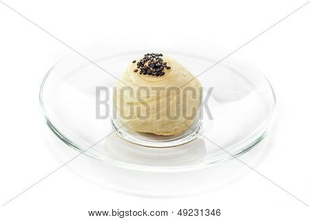 Fresh baked  bread with sprinkled black sesame seeds