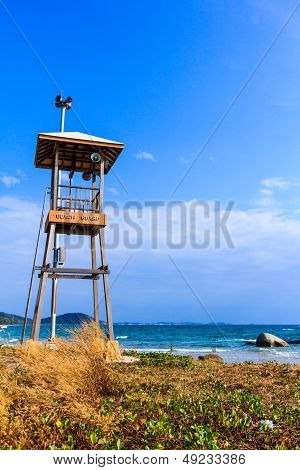 observation tower on a beach