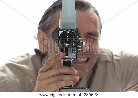 Man With Old Film Camera