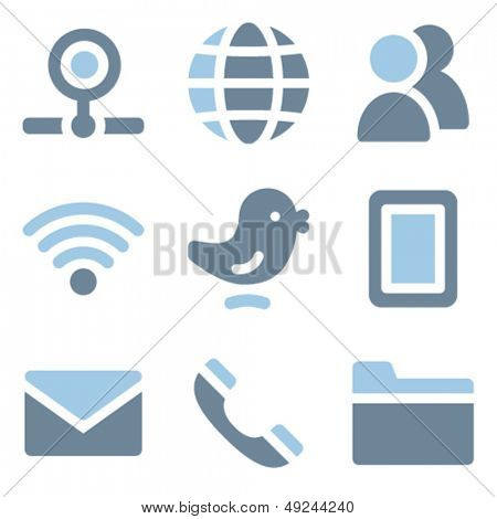 Communication icons, blue solid series