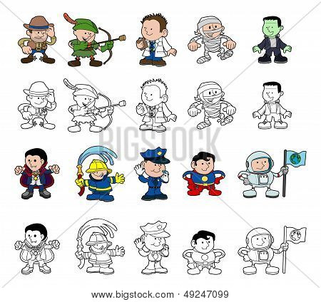 Cartoon Characters Set