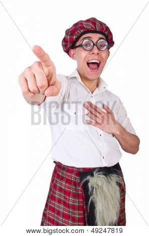 Lustige Scotsman isolated on the white