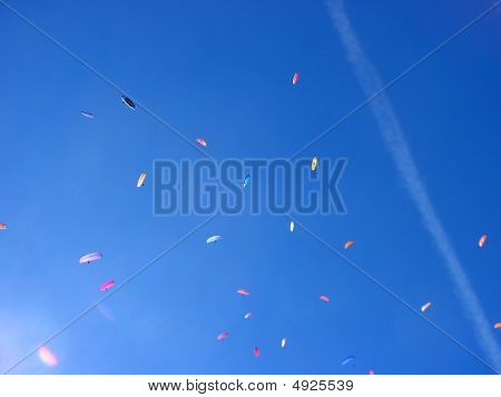 Paragliders In The Sky
