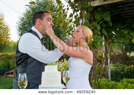 Bride And Groom Cake Cutting
