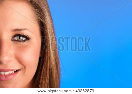 Closeup Photo Of A Preety Womans Face