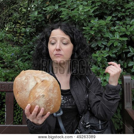 Girl Eating Bread
