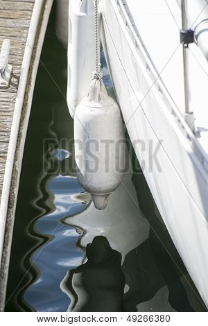 Detail Image Of Yacht Sailboat Fender And Mooring Jetty