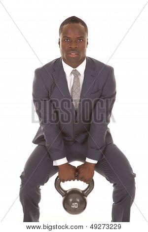 Man In Squat With Weights