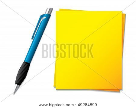 Sticky Note With Ballpen