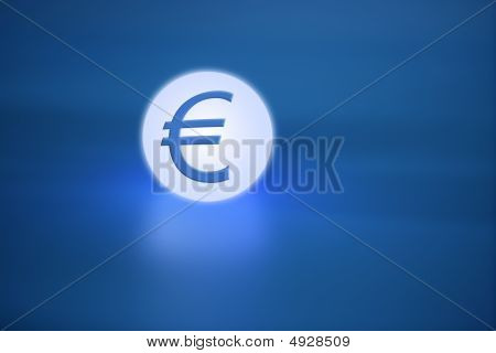 Zářící světelné koule s znak měny Euro