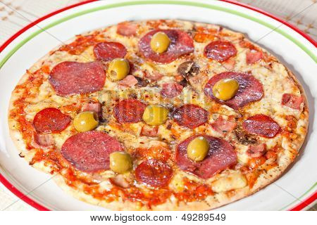 Bacon And Pepperoni Pizza