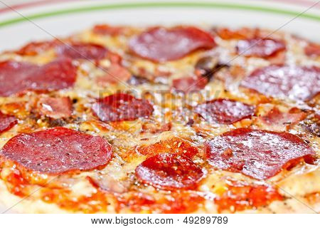 Bacon And Pepperoni Pizza