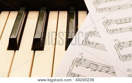 Piano Keyboard And Sheetmusic