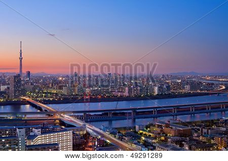 Sunset Colors Over Tokyo