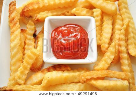 French Fries Around Ketchup