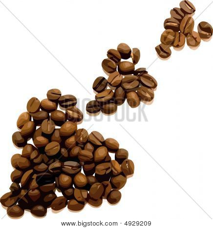 Grains de café de vecteur