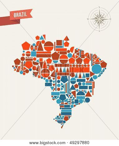 Brazil Geometric Figures Map