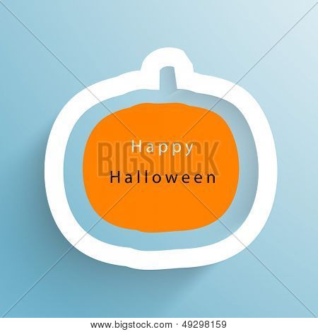 Happy Halloween koncept s dýně designem na modrém pozadí.