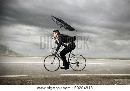 riding businessman