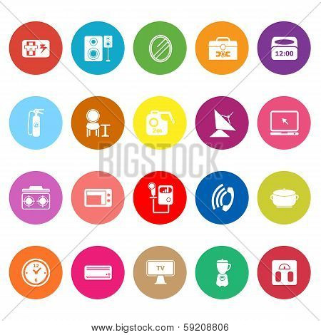 House Related Flat Icons On White Background