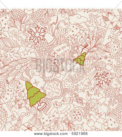 Natale senza soluzione di continuità doodles